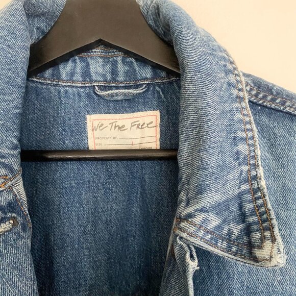 Free People We the Free Oversized Blue Jean Jacket - Picture 7 of 11